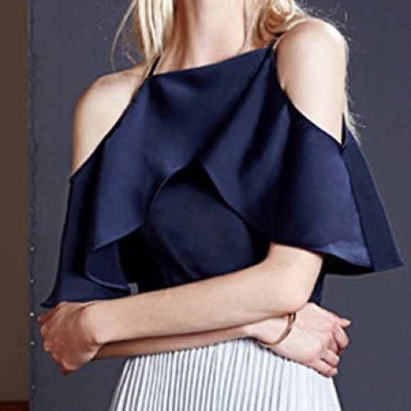 Unique and Classic Navy Off Shoulder Blouse ✨✨ - Picture 4 of 4